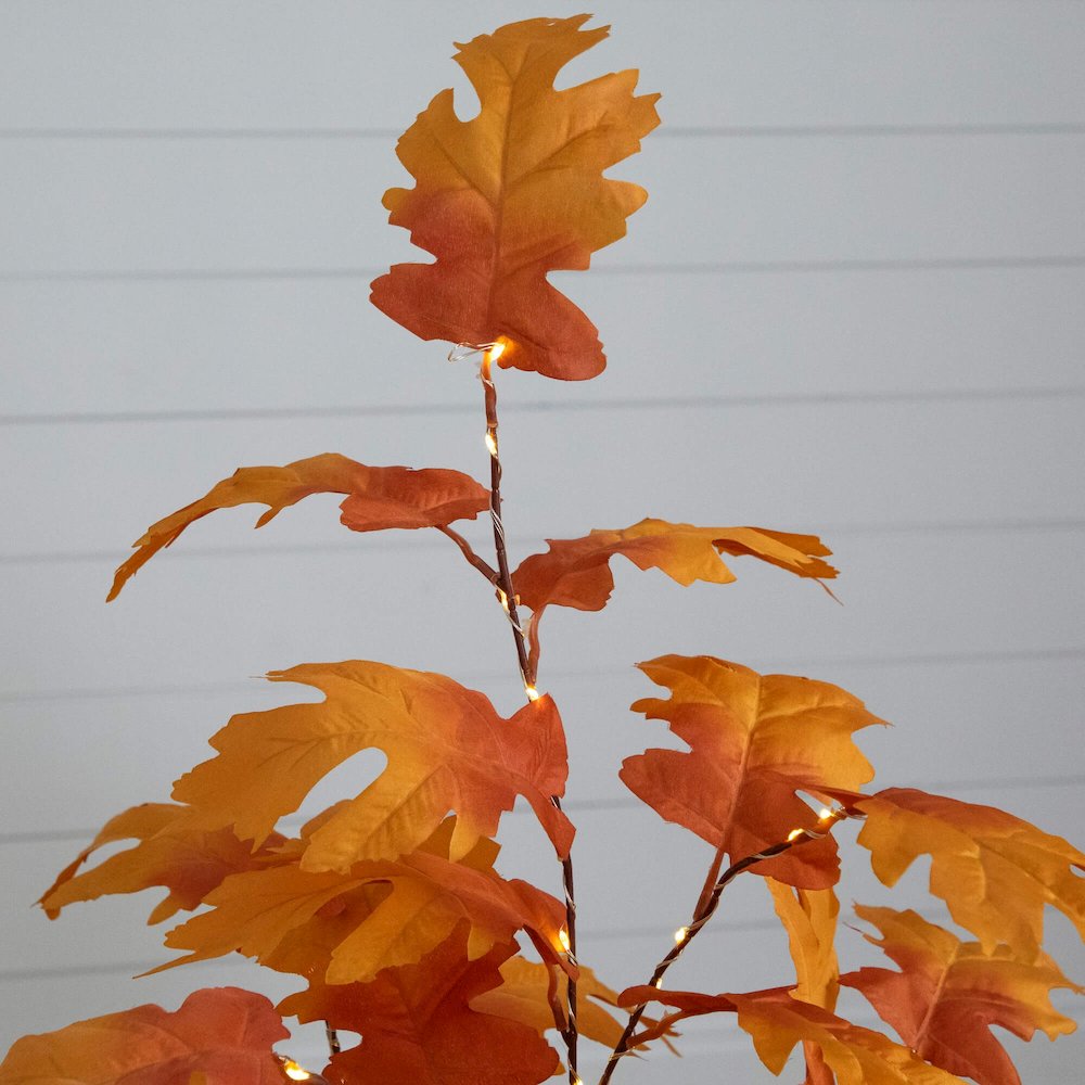 3ft. Pre-Lit Autumn Maple Artificial Fall Tree with 80 Warm White LED Lights. Picture 5