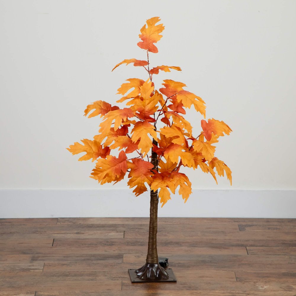 3ft. Pre-Lit Autumn Maple Artificial Fall Tree with 80 Warm White LED Lights. Picture 2