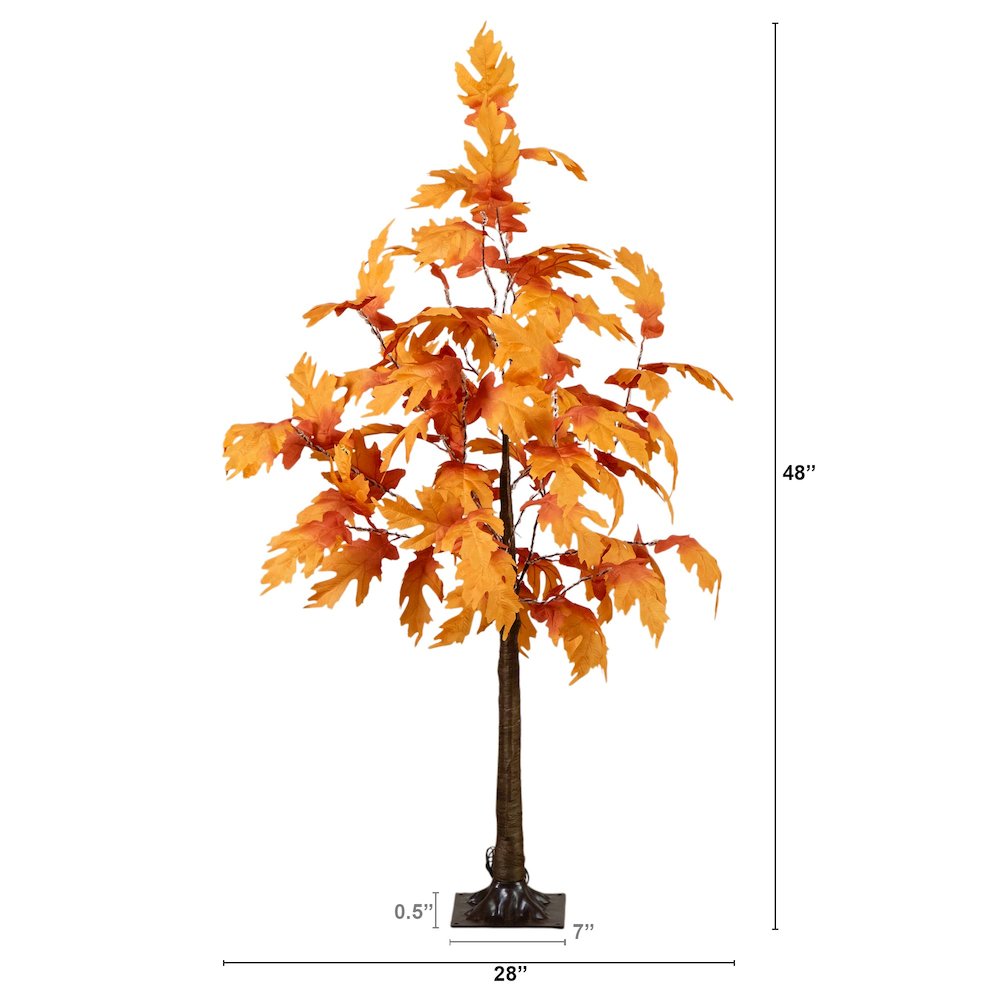 4ft. Pre-Lit Autumn Maple Artificial Fall Tree with 180 Warm White LED Lights. Picture 1