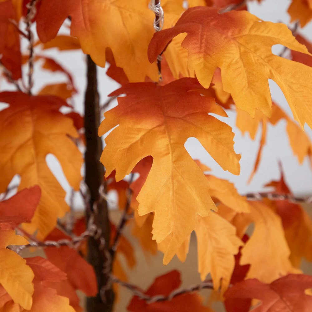 4ft. Pre-Lit Autumn Maple Artificial Fall Tree with 180 Warm White LED Lights. Picture 5