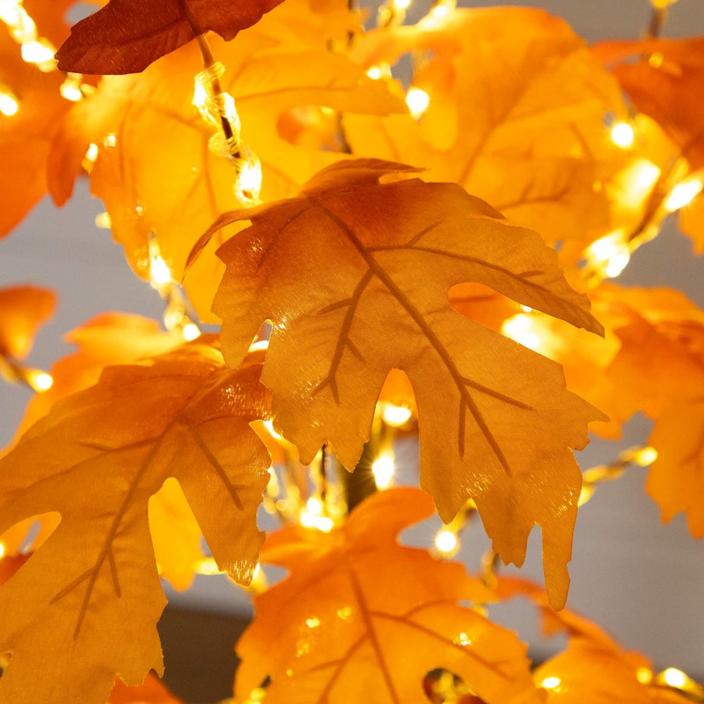 4ft. Pre-Lit Autumn Maple Artificial Fall Tree with 180 Warm White LED Lights. Picture 8