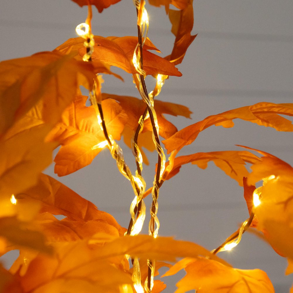 4ft. Pre-Lit Autumn Maple Artificial Fall Tree with 180 Warm White LED Lights. Picture 9