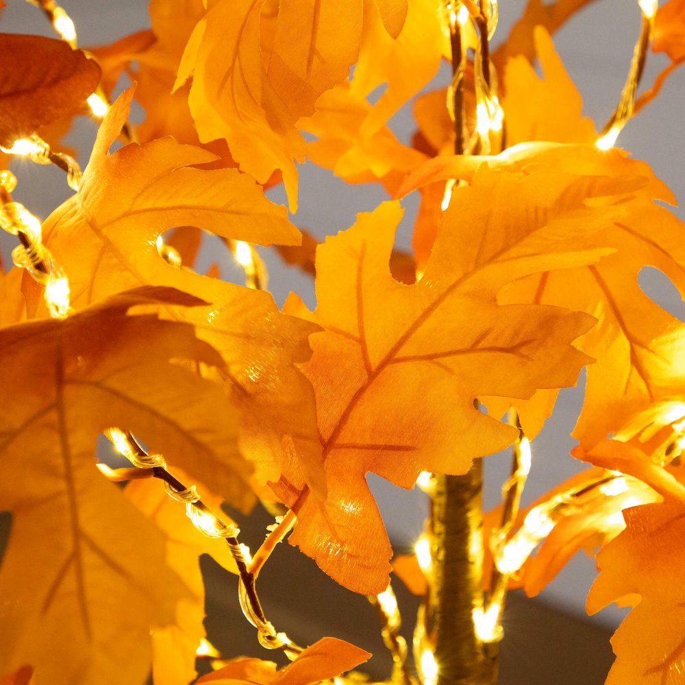 4ft. Pre-Lit Autumn Maple Artificial Fall Tree with 180 Warm White LED Lights. Picture 10
