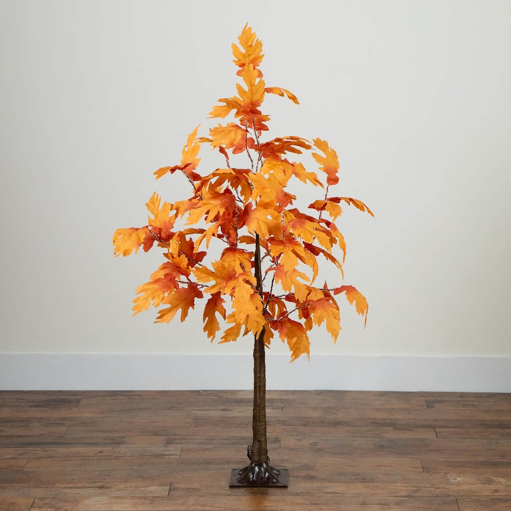 4ft. Pre-Lit Autumn Maple Artificial Fall Tree with 180 Warm White LED Lights. Picture 2