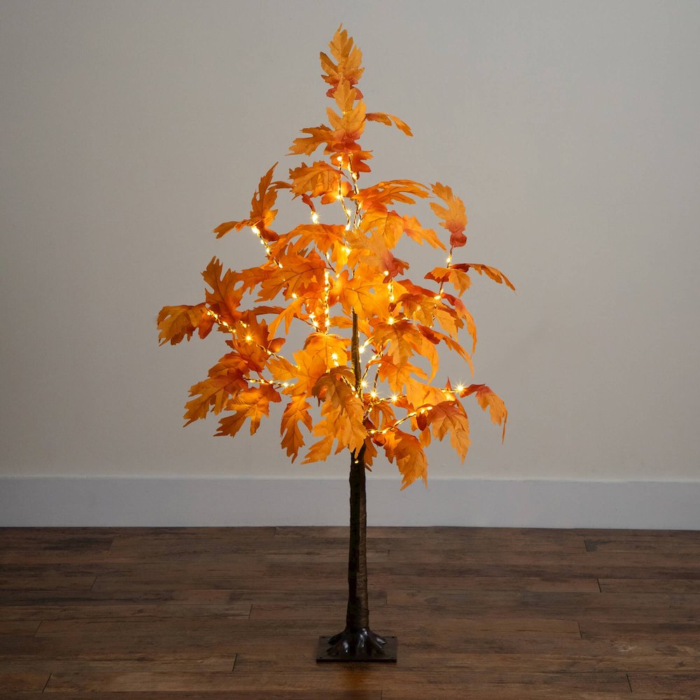 4ft. Pre-Lit Autumn Maple Artificial Fall Tree with 180 Warm White LED Lights. Picture 3