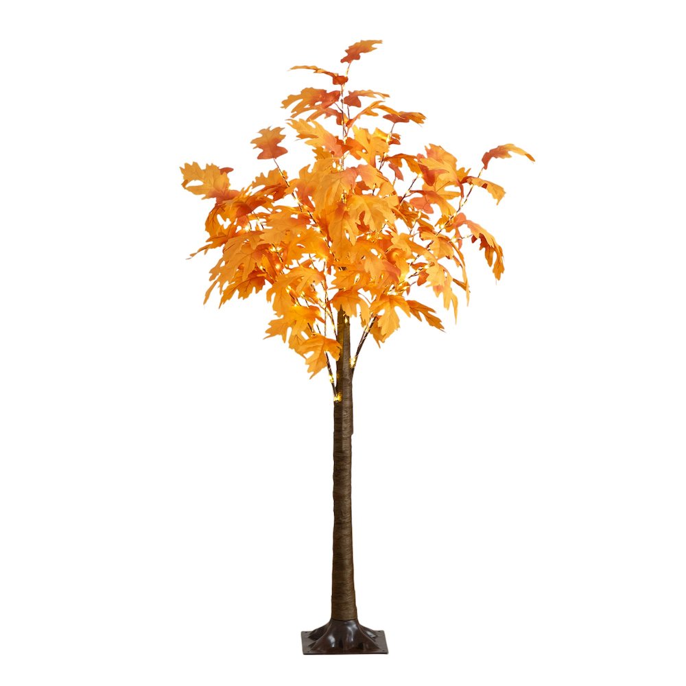 5ft. Pre-Lit Autumn Maple Artificial Fall Tree with 240 Warm White LED Lights. Picture 1