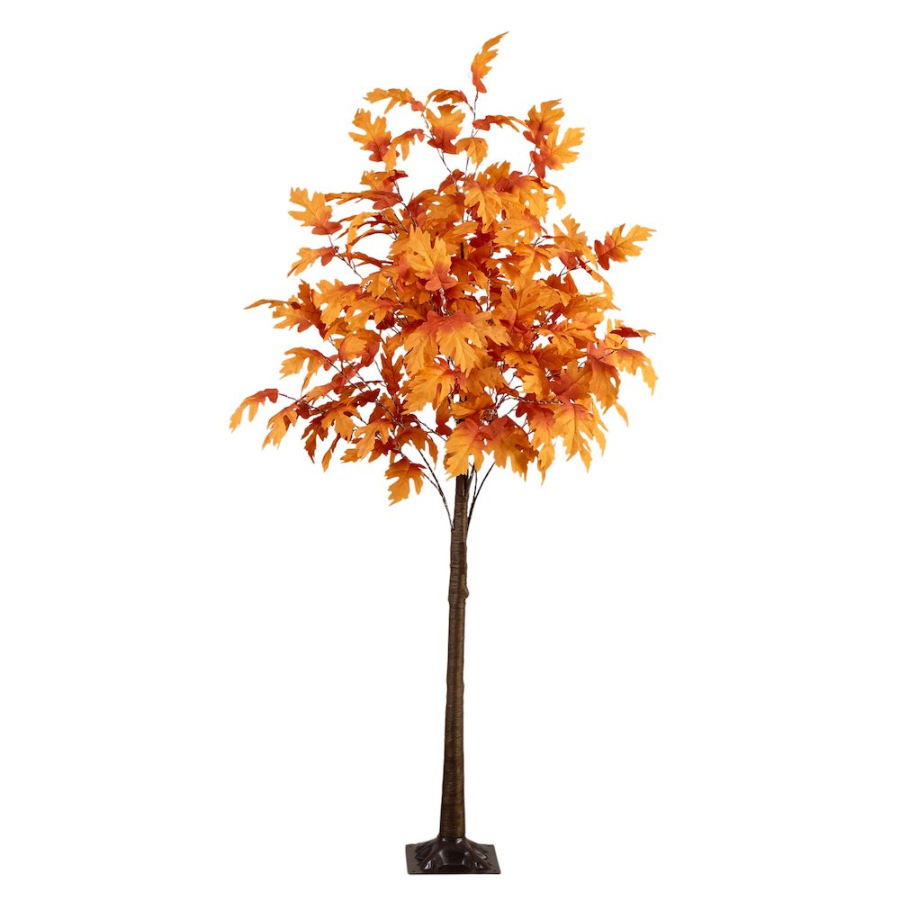 7ft. Pre-Lit Autumn Maple Artificial Fall Tree with 450 Warm White LED Lights. Picture 6