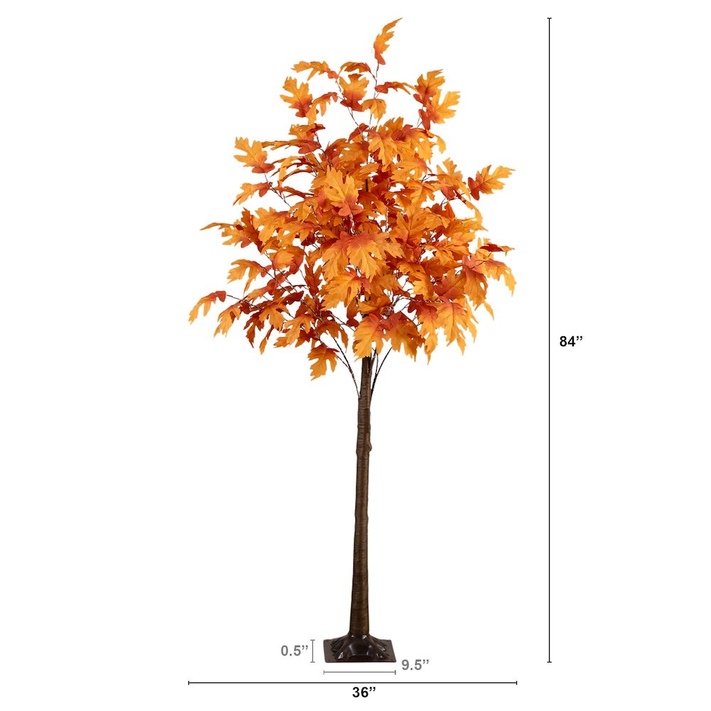 7ft. Pre-Lit Autumn Maple Artificial Fall Tree with 450 Warm White LED Lights. Picture 1