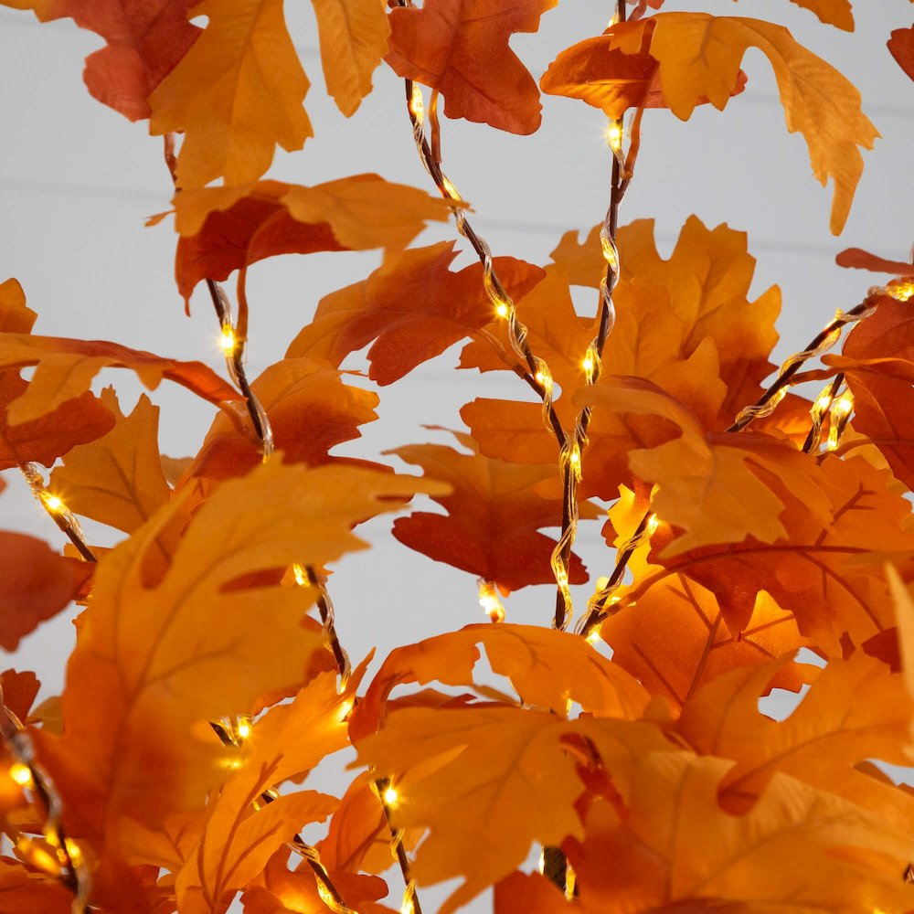 7ft. Pre-Lit Autumn Maple Artificial Fall Tree with 450 Warm White LED Lights. Picture 3
