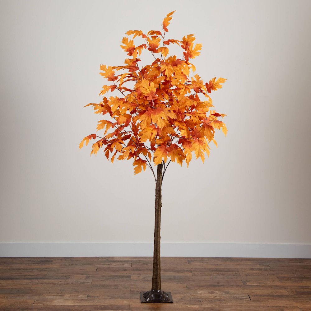 7ft. Pre-Lit Autumn Maple Artificial Fall Tree with 450 Warm White LED Lights. Picture 4