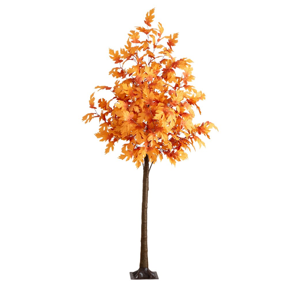 8ft. Pre-Lit Autumn Maple Artificial Fall Tree with 660 Warm White LED Lights. Picture 1