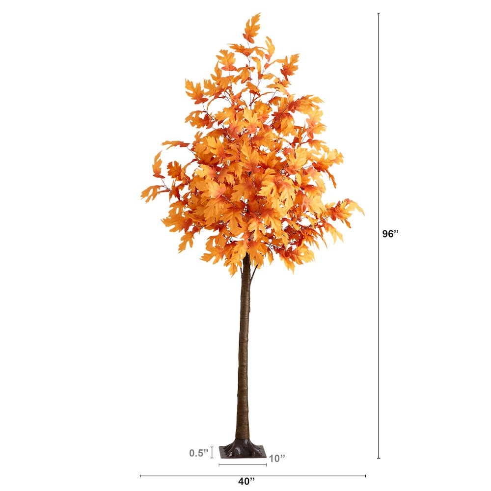 8ft. Pre-Lit Autumn Maple Artificial Fall Tree with 660 Warm White LED Lights. Picture 8