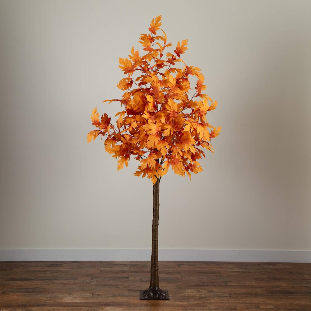 8ft. Pre-Lit Autumn Maple Artificial Fall Tree with 660 Warm White LED Lights. Picture 2