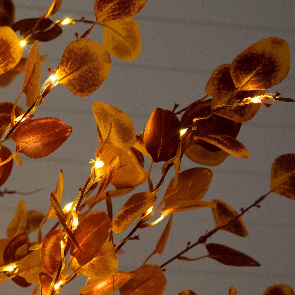 8ft. Pre-Lit Grand Autumn Eucalyptus Artificial Fall Tree with 540 LED Lights. Picture 5