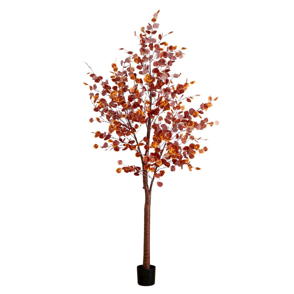 9ft. Pre-Lit Grand Autumn Eucalyptus Artificial Fall Tree with 700 LED Lights. Picture 11