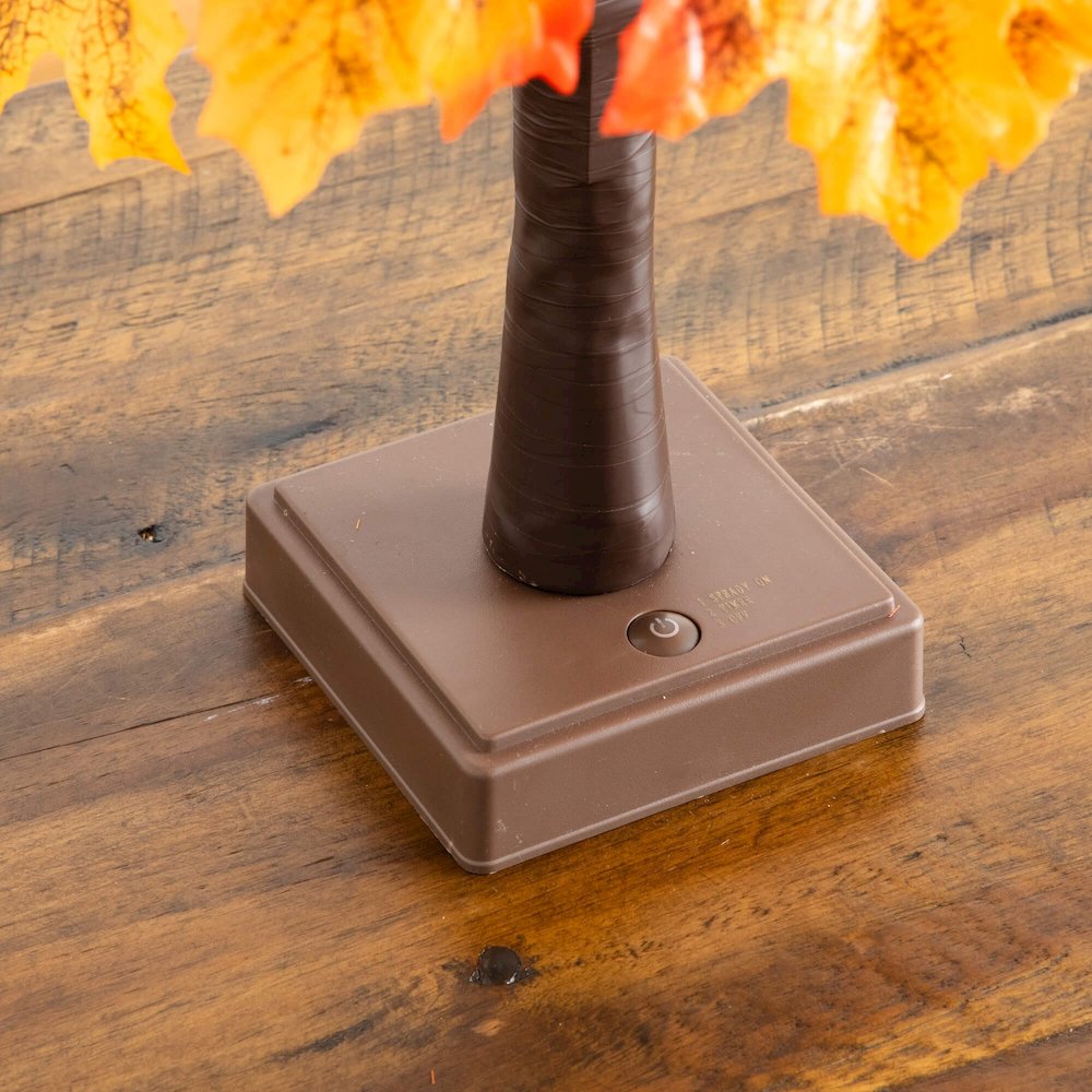 2ft. Pre-Lit Autumn Maple Artificial Fall Tree with Acorns & Pinecones. Picture 6