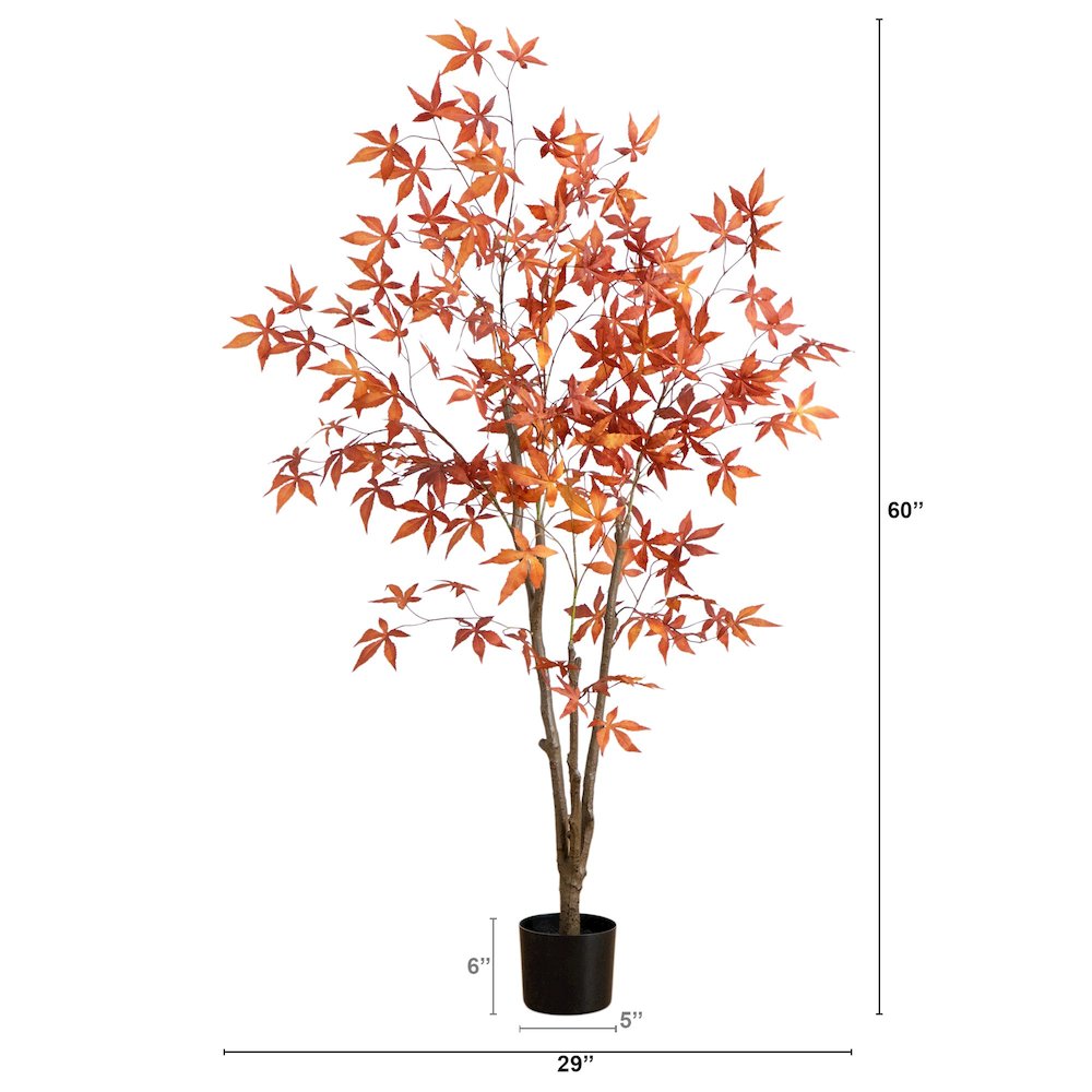 5ft. Autumn Japanese Maple Artificial Fall Tree. Picture 5