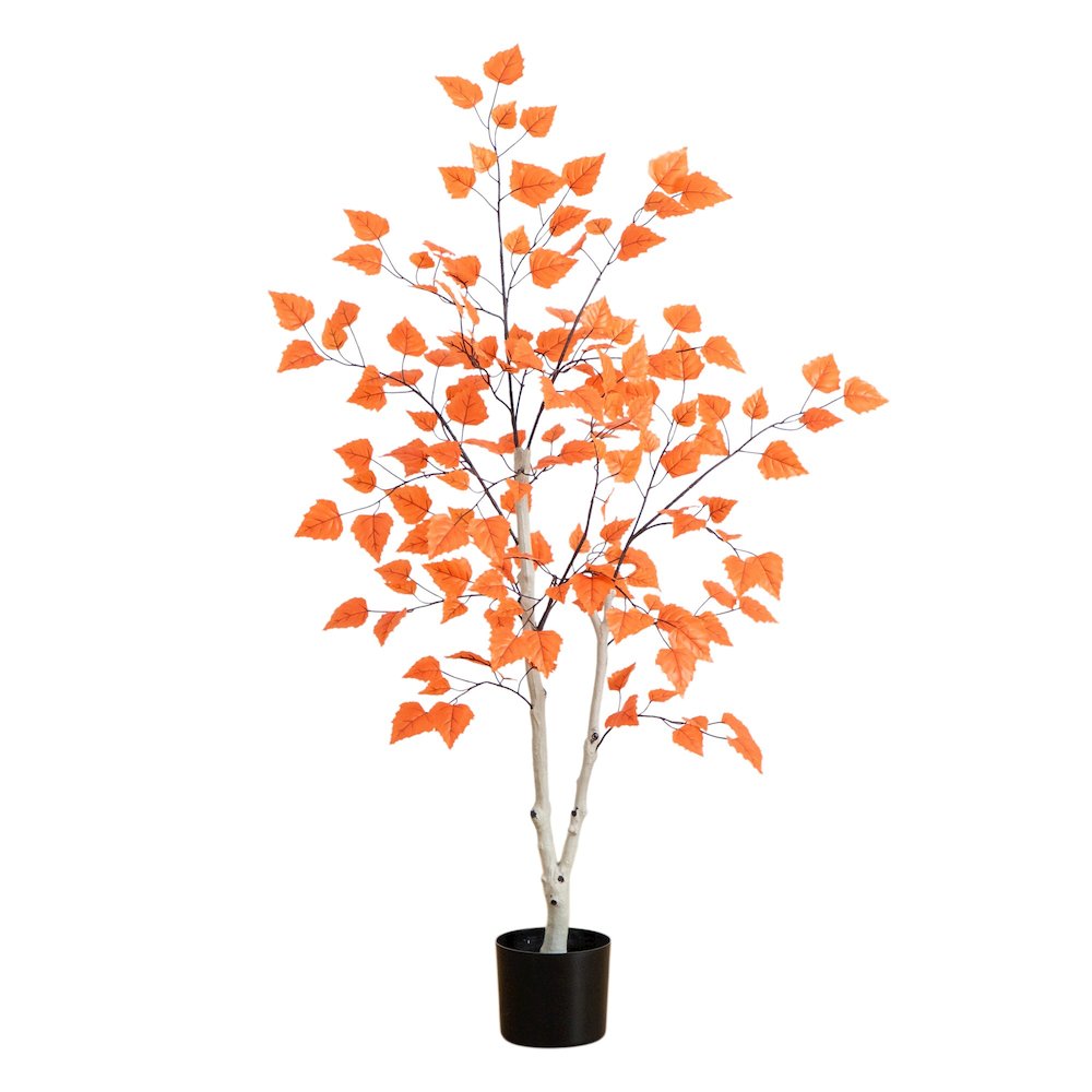 4ft. Autumn Paper Birch Artificial Fall Tree. Picture 4