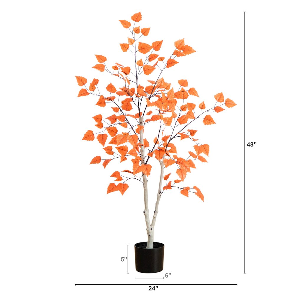 4ft. Autumn Paper Birch Artificial Fall Tree. Picture 1