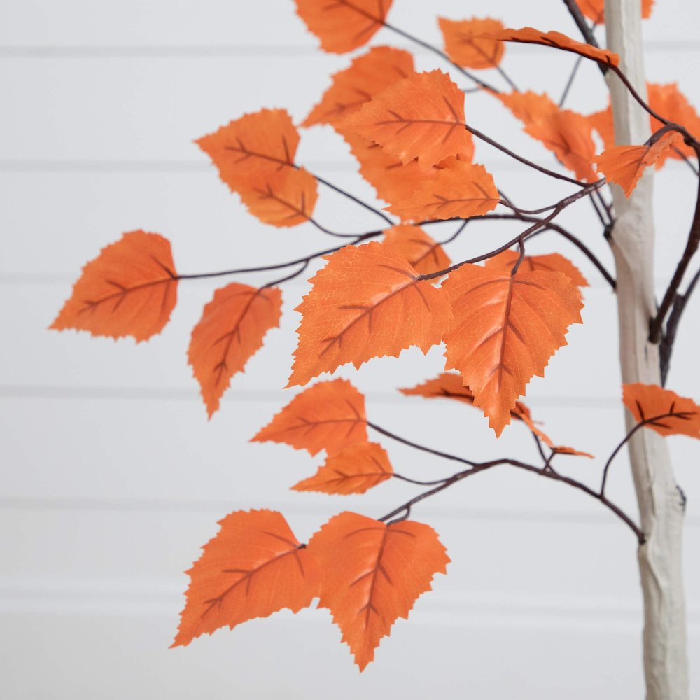 4ft. Autumn Paper Birch Artificial Fall Tree. Picture 2