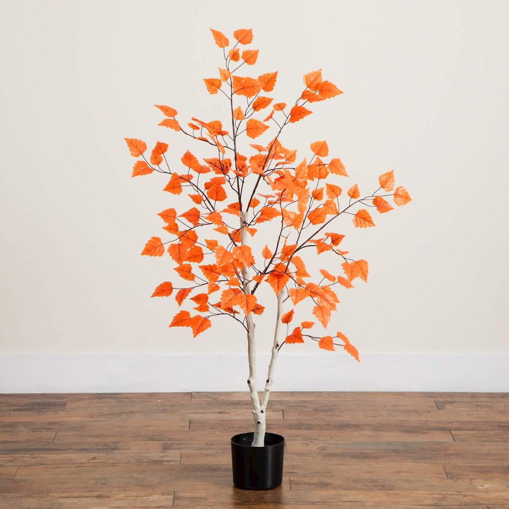 4ft. Autumn Paper Birch Artificial Fall Tree. Picture 7