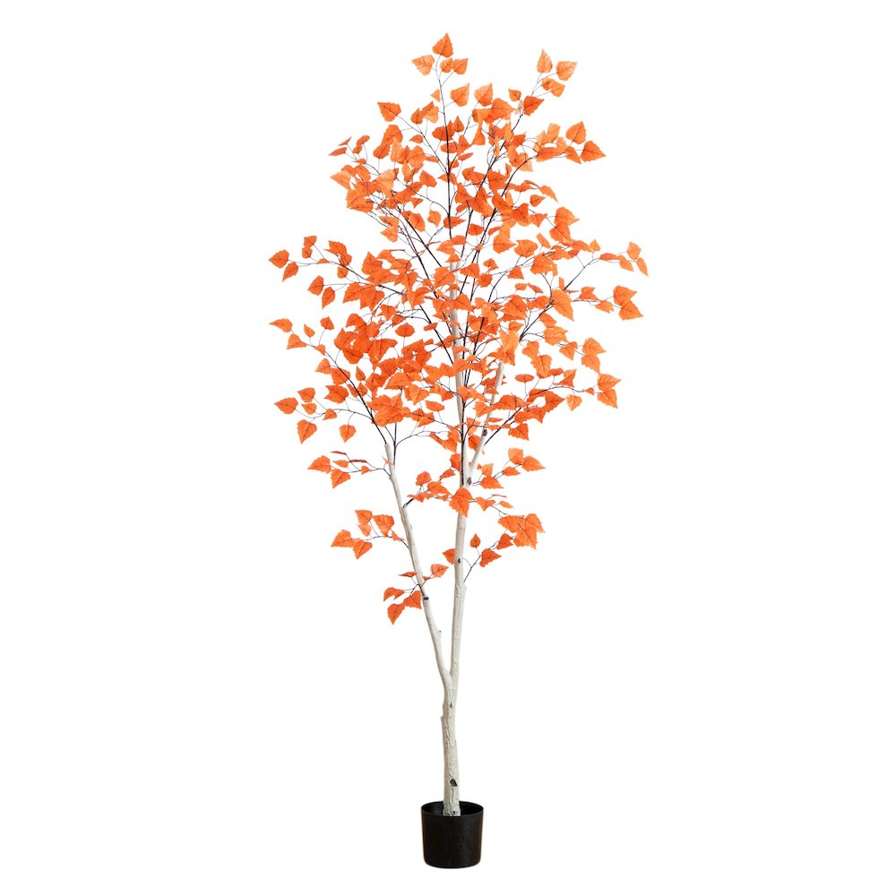 7ft. Autumn Paper Birch Artificial Fall Tree. Picture 1