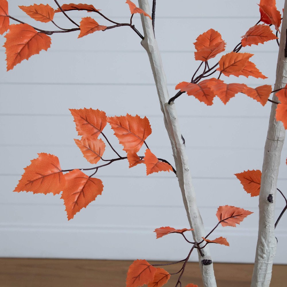 7ft. Autumn Paper Birch Artificial Fall Tree. Picture 8