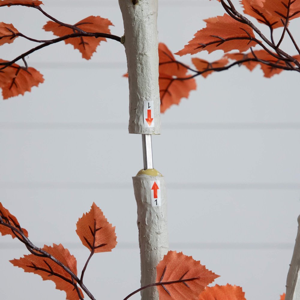 7ft. Autumn Paper Birch Artificial Fall Tree. Picture 5