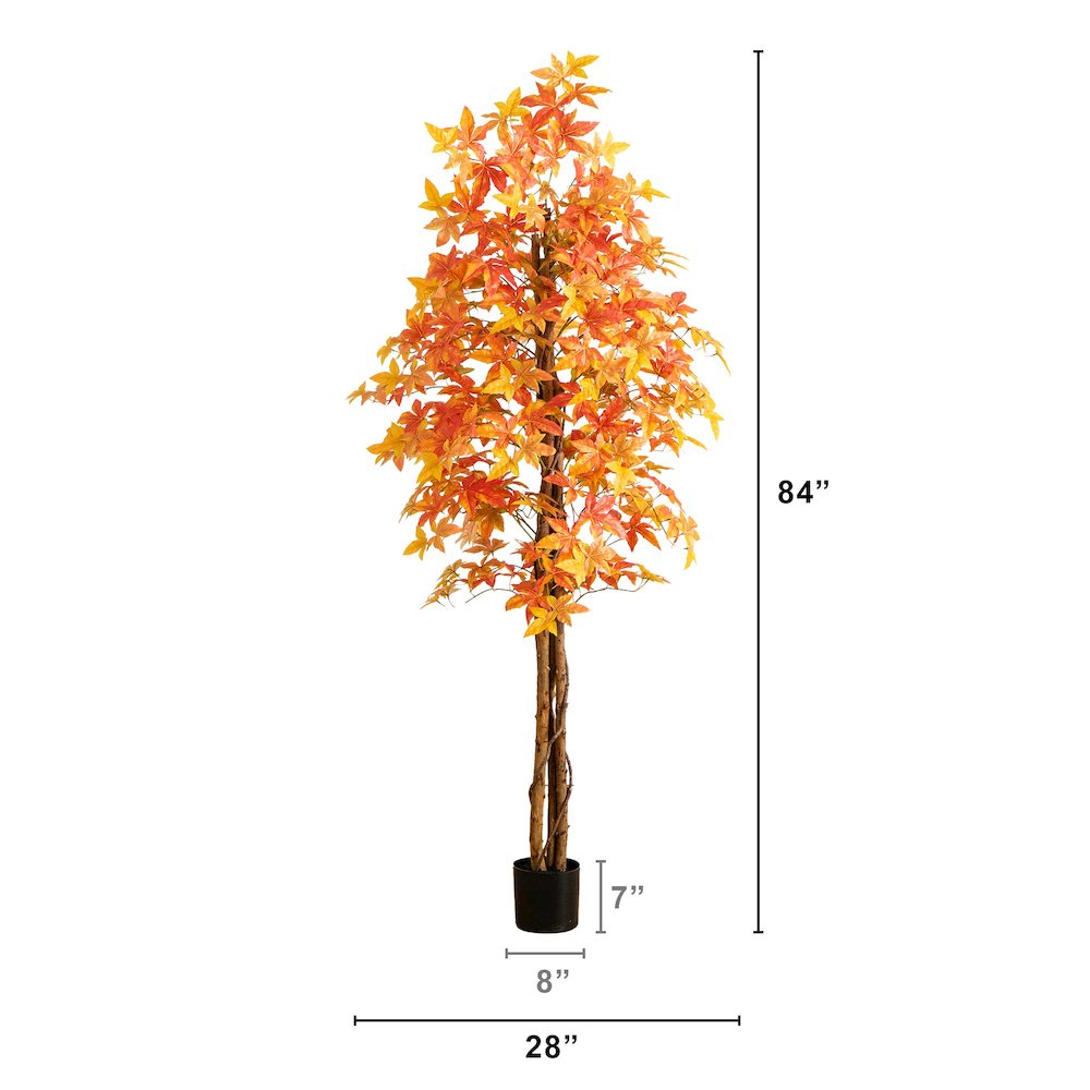 7ft. Autumn Deluxe Maple Artificial Fall Tree. Picture 6