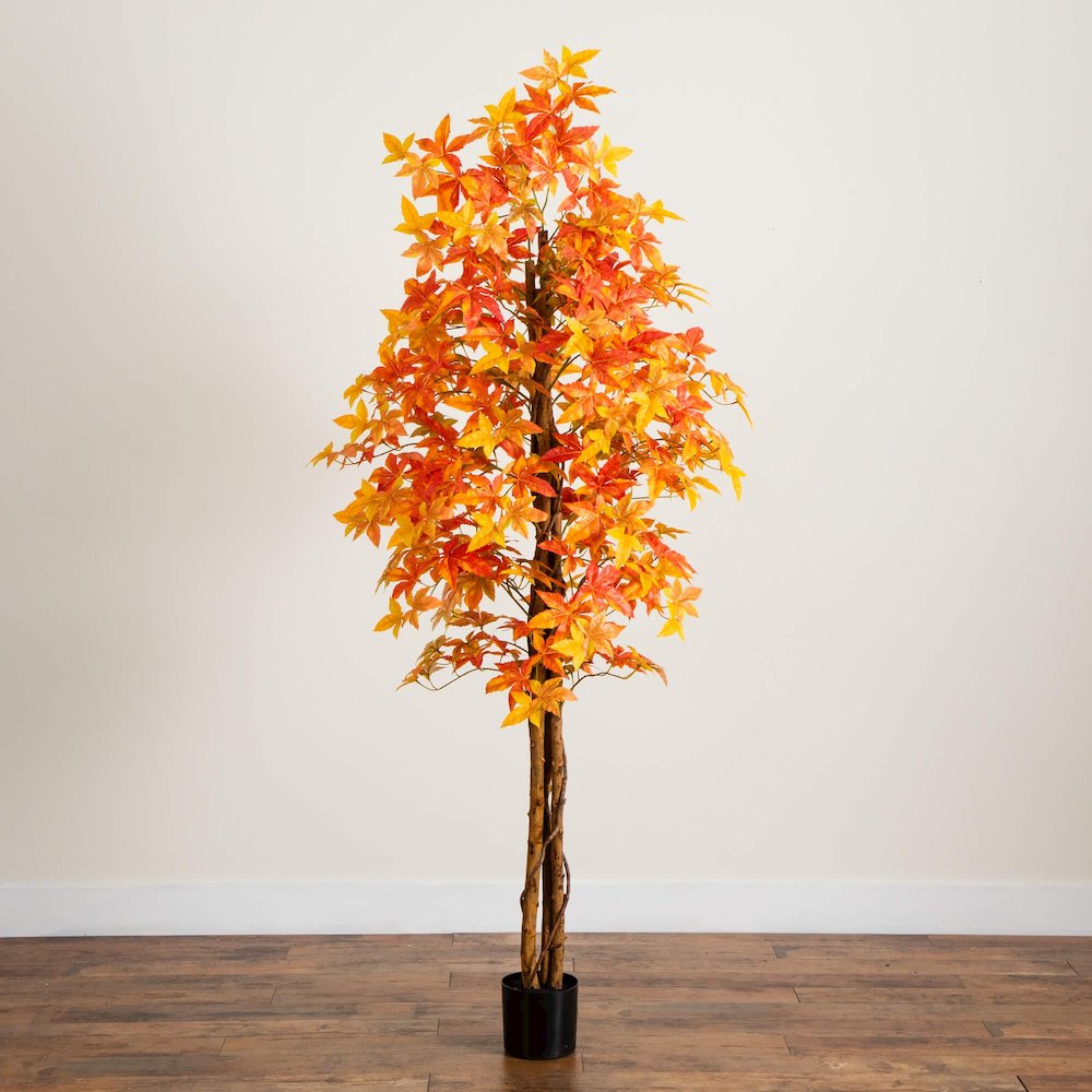7ft. Autumn Deluxe Maple Artificial Fall Tree. Picture 2
