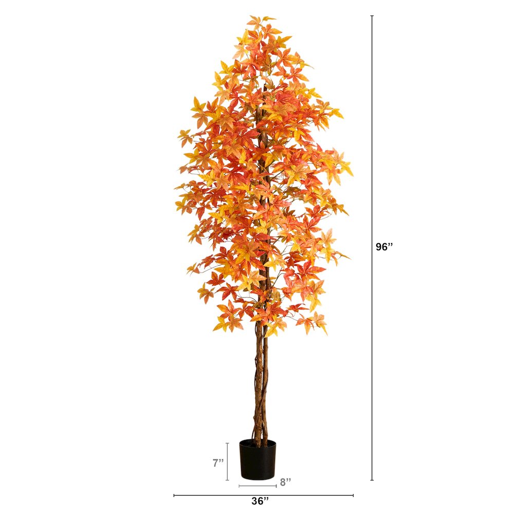 8ft. Autumn Deluxe Maple Artificial Fall Tree. Picture 1
