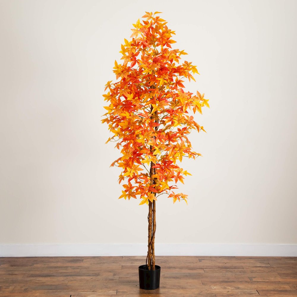 8ft. Autumn Deluxe Maple Artificial Fall Tree. Picture 7