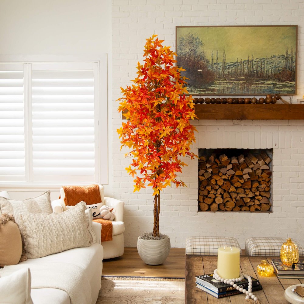 8ft. Autumn Deluxe Maple Artificial Fall Tree. Picture 5