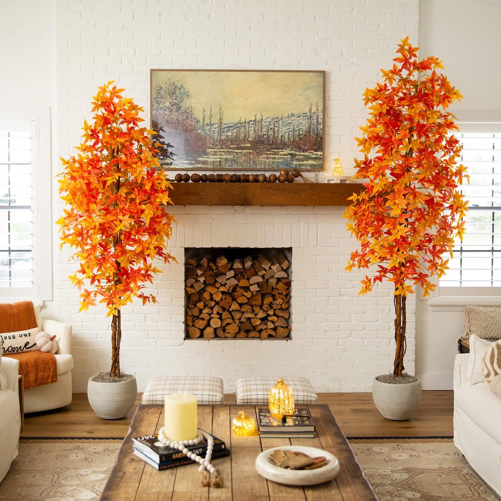 8ft. Autumn Deluxe Maple Artificial Fall Tree. Picture 3