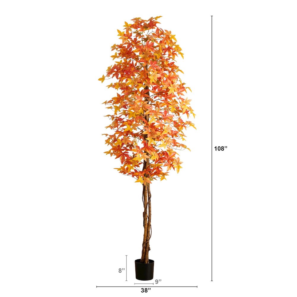 9ft. Autumn Deluxe Maple Artificial Fall Tree. Picture 6