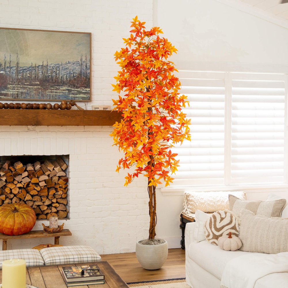 9ft. Autumn Deluxe Maple Artificial Fall Tree. Picture 3