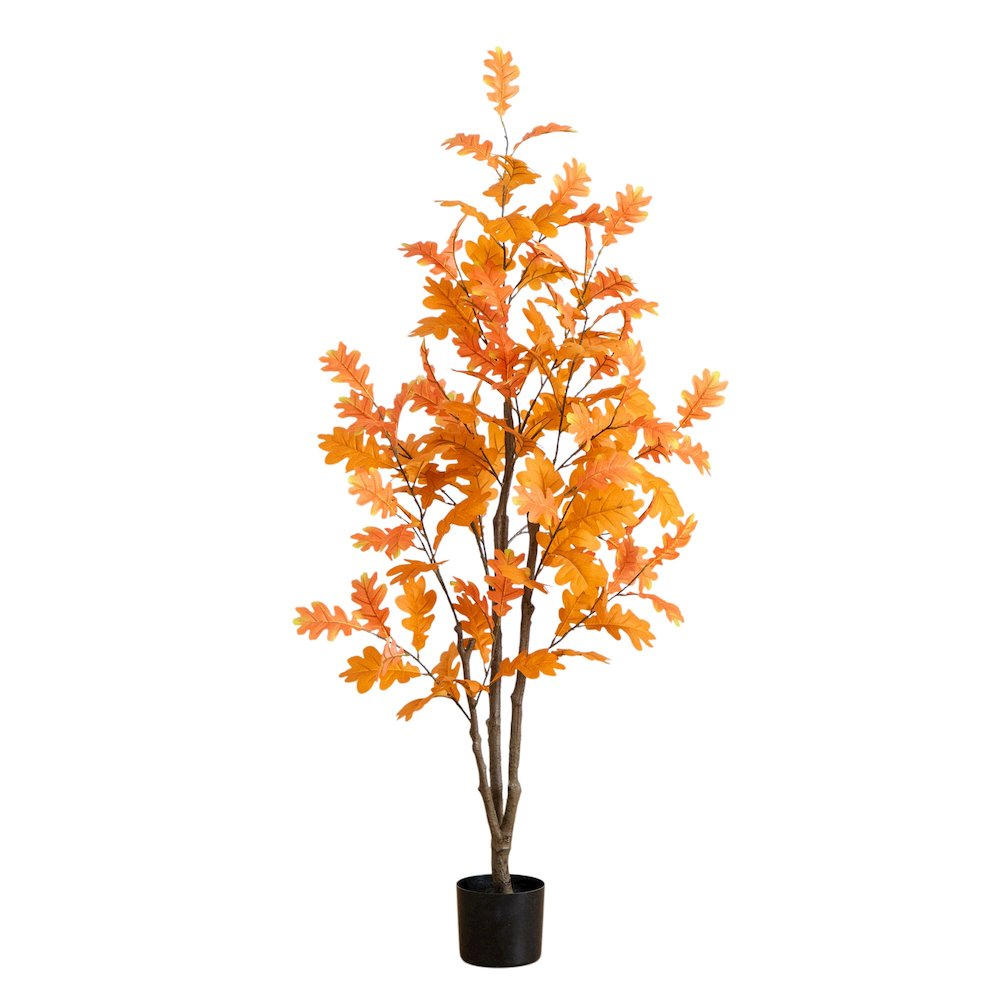 5ft. Artificial Autumn Oak Tree. Picture 1
