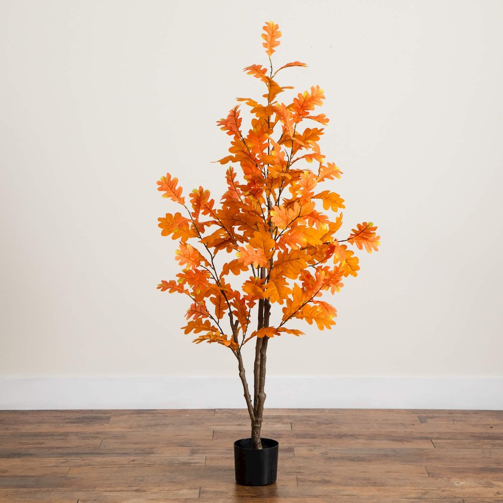 5ft. Artificial Autumn Oak Tree. Picture 3