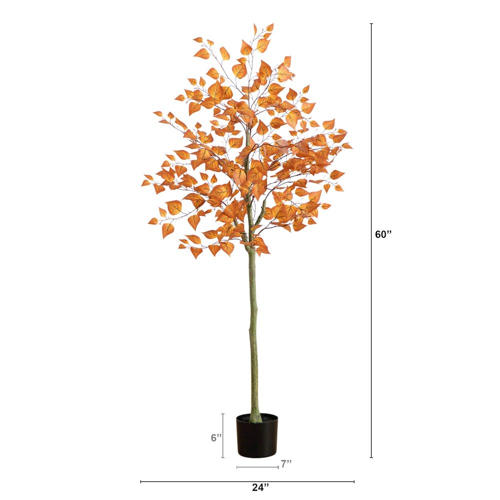 5ft. Autumn Birch Leaf Artificial Fall Tree. Picture 3