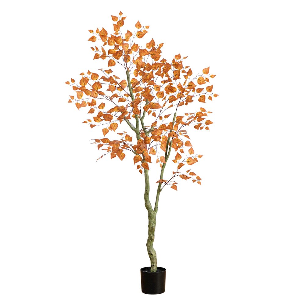 6ft. Autumn Birch Leaf Artificial Fall Tree. Picture 1