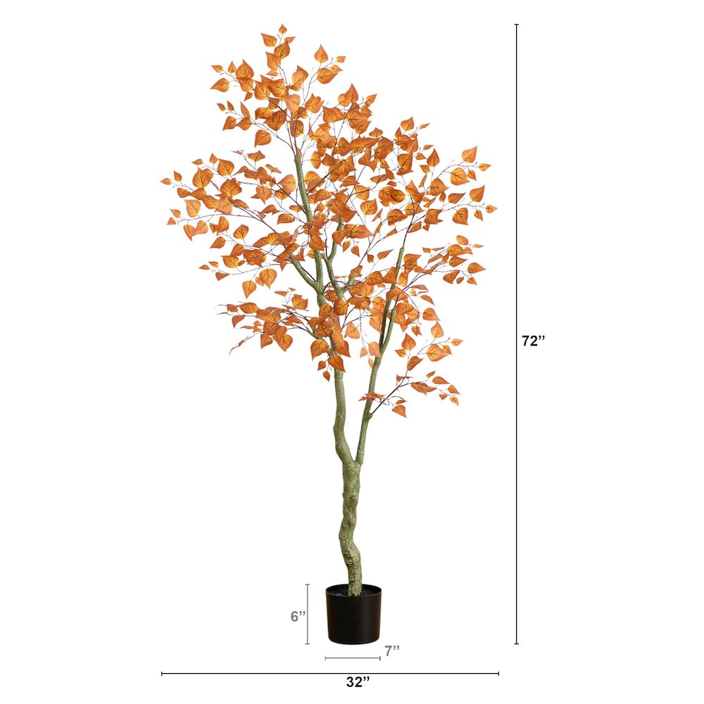 6ft. Autumn Birch Leaf Artificial Fall Tree. Picture 5