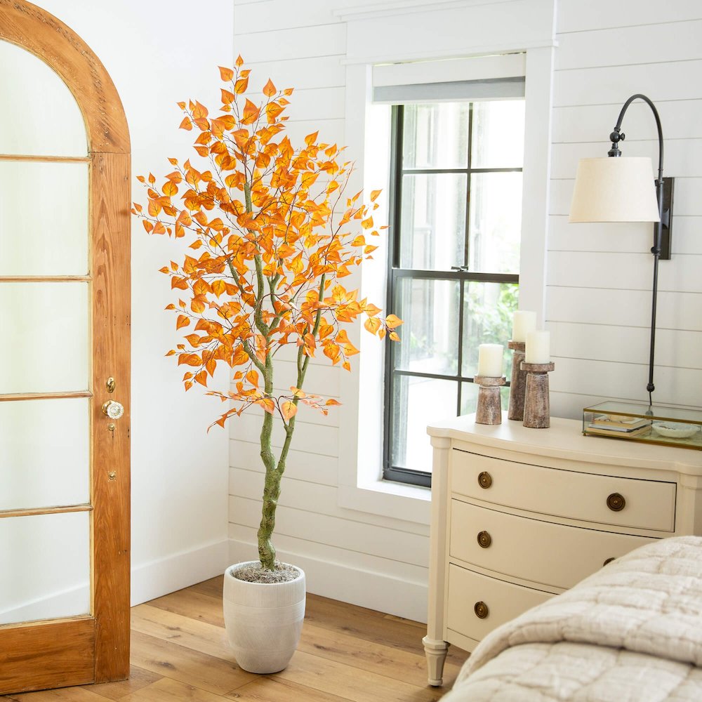 6ft. Autumn Birch Leaf Artificial Fall Tree. Picture 7