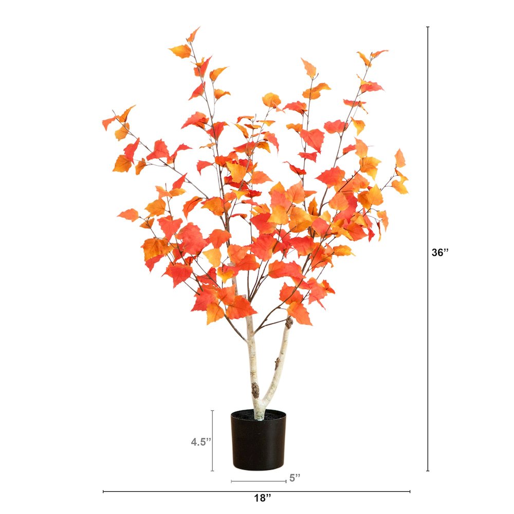 3ft. Autumn Birch Artificial Fall Tree. Picture 5