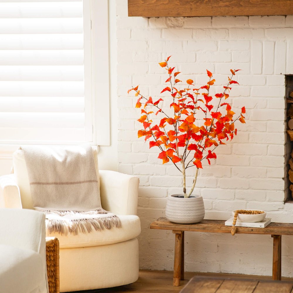 3ft. Autumn Birch Artificial Fall Tree. Picture 3
