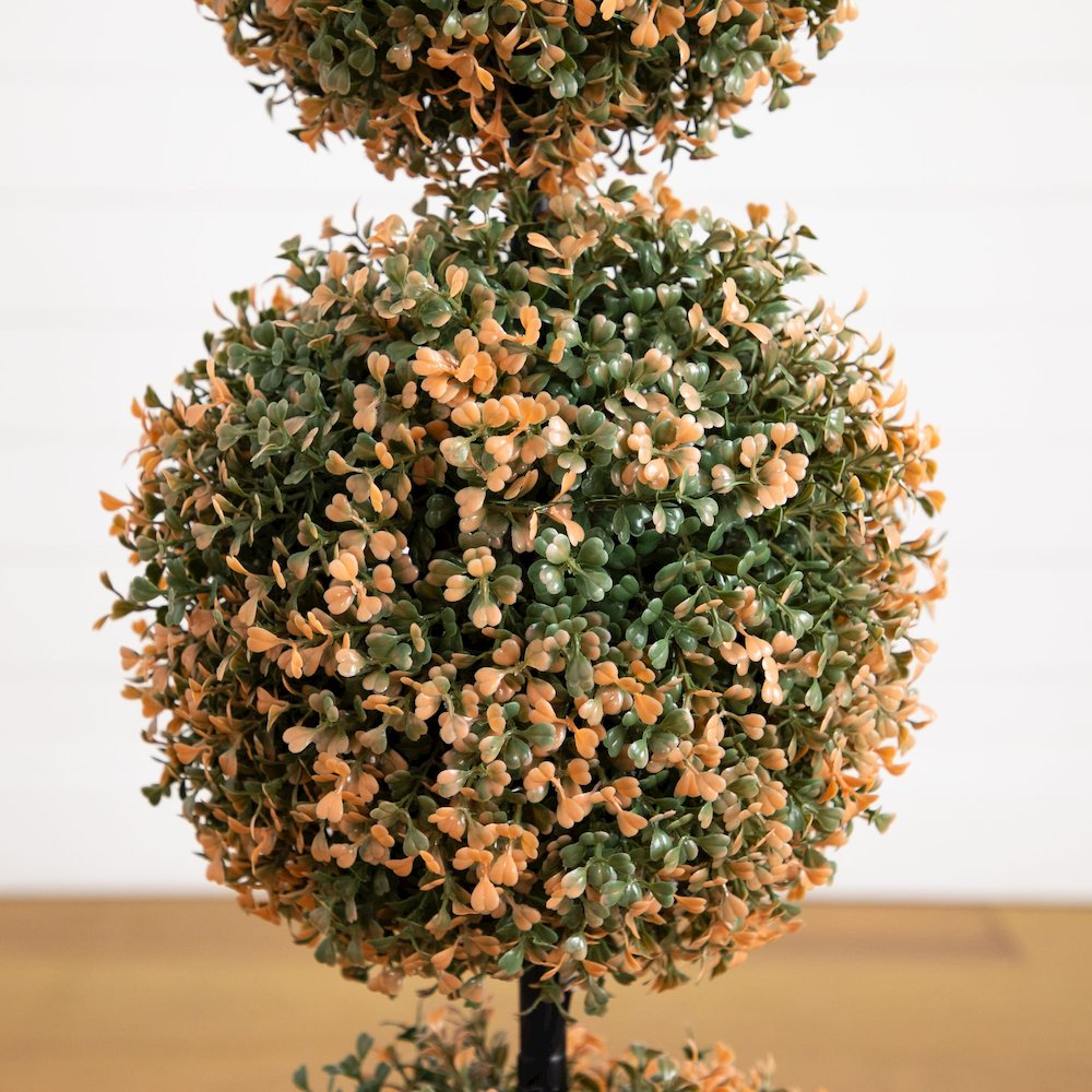 3ft. Autumn Triple Ball Boxwood Artificial Fall Topiary Tree. Picture 3