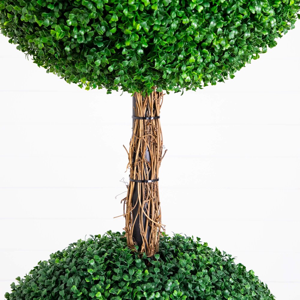 8ft. UV Resistant Artificial Triple Ball Boxwood Topiary Tree (Indoor/Outdoor). Picture 9
