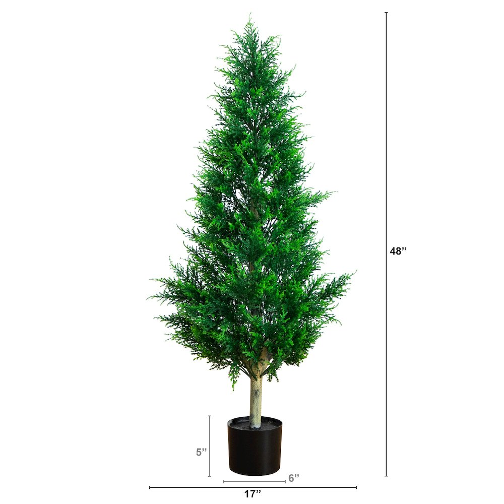 4ft. UV Resistant Artificial Cypress Tower Tree (Indoor/Outdoor). Picture 1