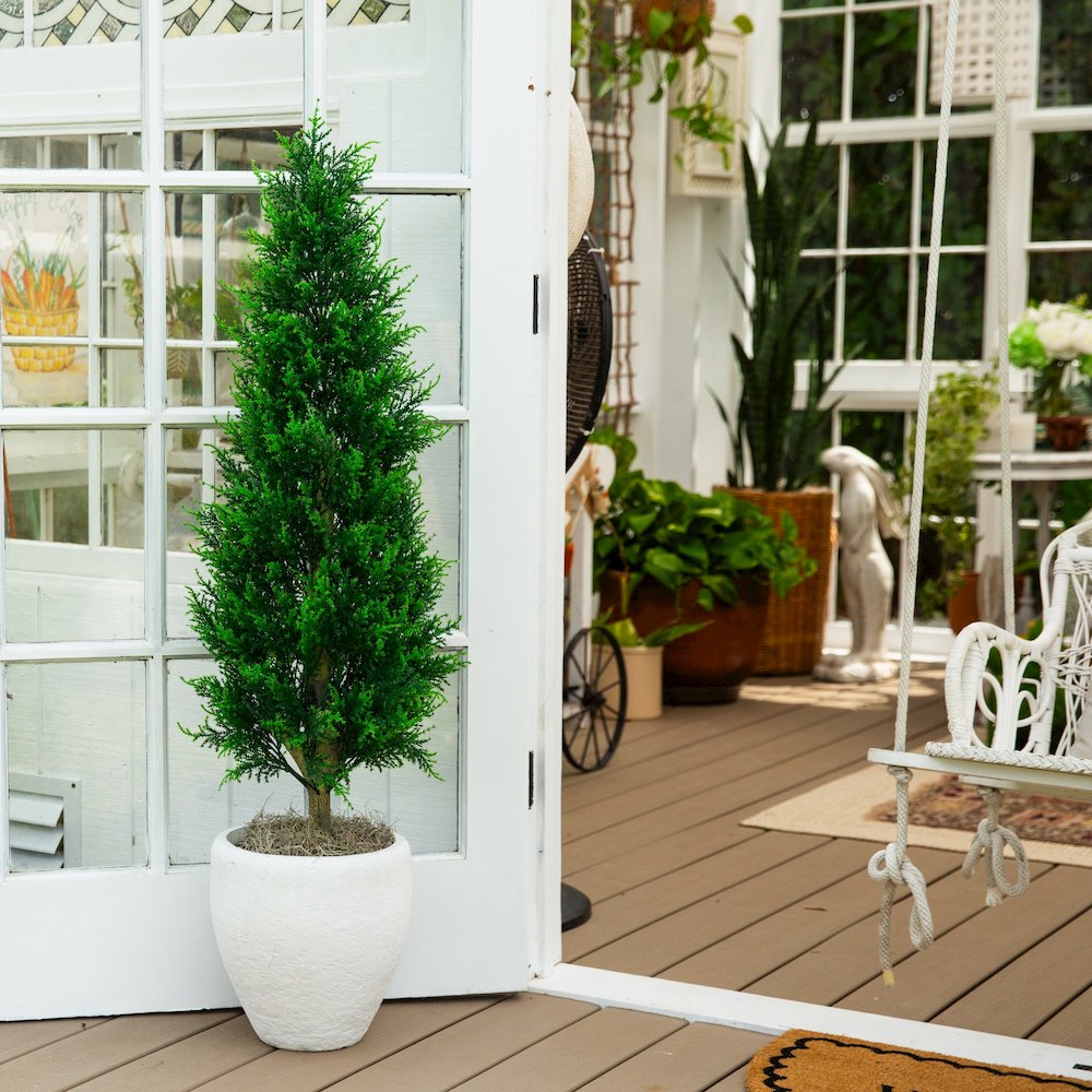 4ft. UV Resistant Artificial Cypress Tower Tree (Indoor/Outdoor). Picture 8