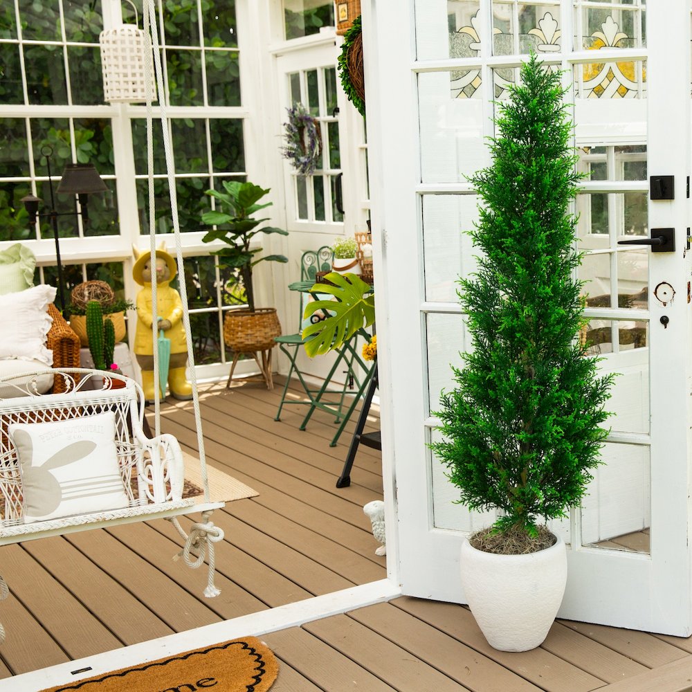 5ft. UV Resistant Artificial Cypress Tower Tree (Indoor/Outdoor). Picture 3