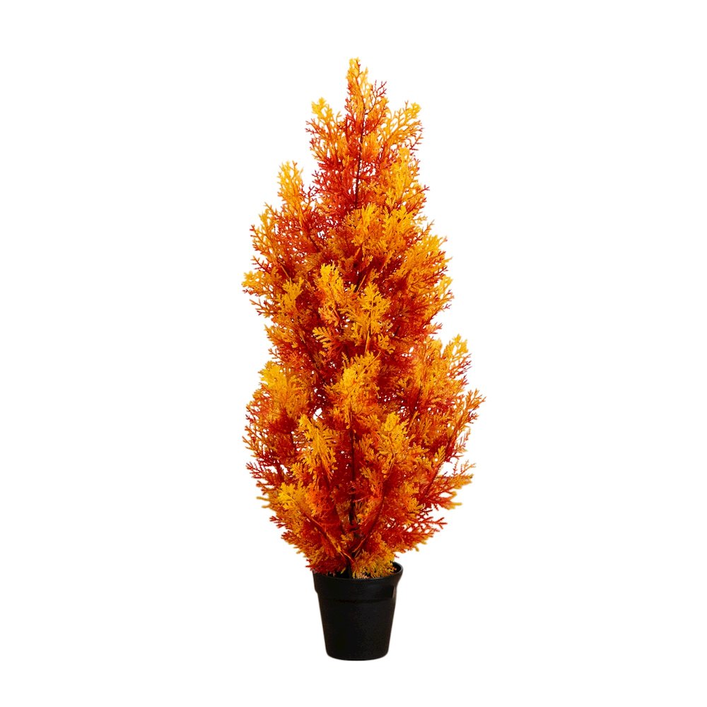 3ft. UV Resistant Autumn Artificial Fall Cedar Tree (Indoor/Outdoor). Picture 1
